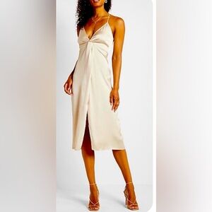 Sexy Cream Halter Dress